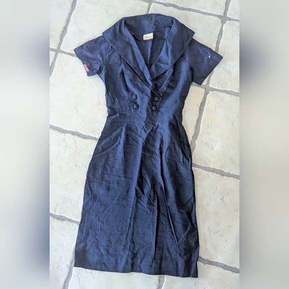 Vintage Dresses & Skirts - Authentic Vintage Linen Dress 50s 60s